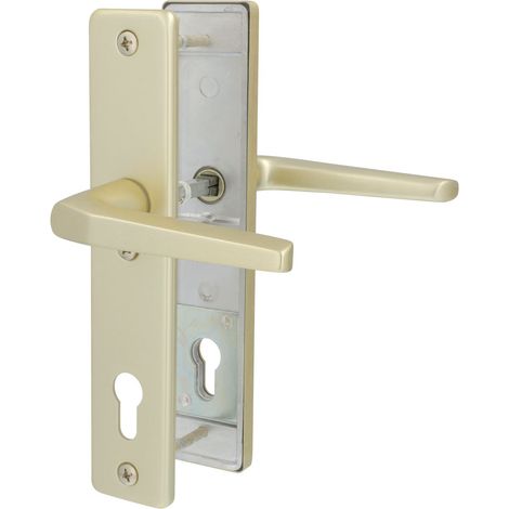 Alpertec Schutzbeschlag Tira Drücker/Drücker Aluminium neusilber 92 mm Beschläge