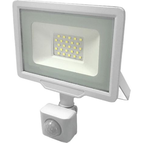 Projecteur LED Extérieur 20W IP65 BLANC avec Détecteur de Mouvement Crépusculaire - Blanc Chaud 2300K - 3500K - (1/2)