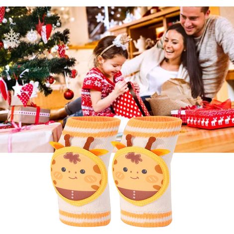 1 Paar dünne, atmungsaktive Kinder-Knieschoner mit Giraffenmotiven, für Kinder von 0 bis 4 Jahren. Knieschutz. (1/5)
