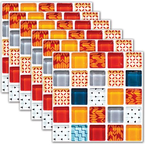 Autocollants Muraux 3D Effet Carreaux, Lot de 30, 20x20cm, PVC Auto-adhésif, pour Cuisine, Salle de Bain et Décoration Murale (1/5)