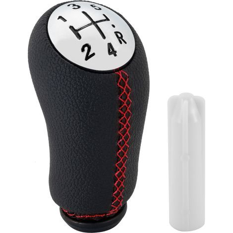 5 Vitesses Pommeau de Levier de Vitesse Cuir Compatible Pour Renault Clio iii 2005-2009 (Rouge) (1/4)