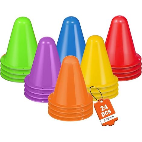 Cône D'Entraînement - 3,15 Pouces - Pour Drills Sportifs, Agilité Et Coordination - Lot De 24 (1/3)