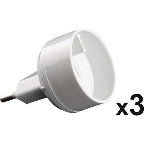 Lot de 3 adaptateurs M Euro / F USA Blanc