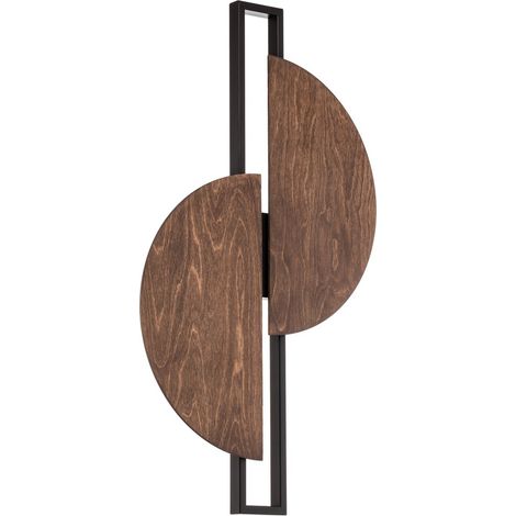 [GEBRAUCHT] B-Ware Nowodvorski Lighting Wandleuchte Wandlampe LED Sunrise Holz schwarz Holzlampe (1/2)