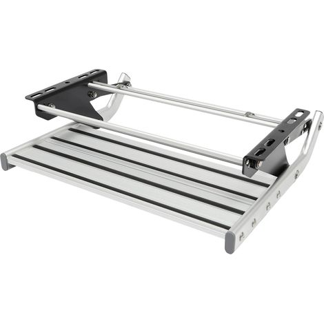 Marches de caravane, design pliable, haute capacité de poids, Argent (1/2)