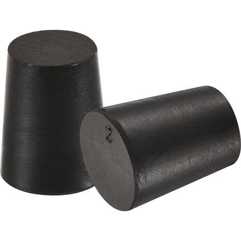 Caoutchouc Conique Bouchon 16mm à 20mm Solide Noir pour Bouchons, Liège, Bouchon d'égout, Bouchon tuyau d'eau, Bouchons pour instruments expérimentaux 5 Pièces (1/5)