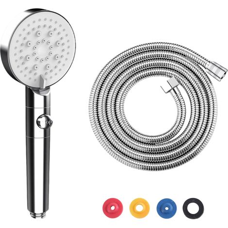 Pommeau de Douche à économie D'eau à 5 Modes mit 1,5M Flexible de Douche Pommeau de Douche Réglable stop set de douche haute pression multifonctionnel Haute Pression Salle de Bain Universel A (1/5)