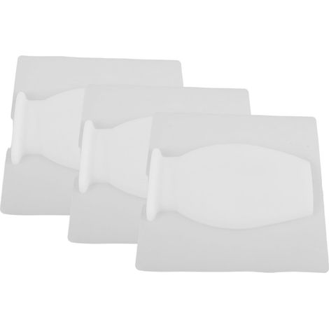 Lot de 3 Vases Muraux en Silicone Blanc Pots Adhésifs Amovibles sans Perçage pour Fleurs et Plantes Hydroponiques Jardinières Suspendues Décoratives pour Intérieur Bureau et (1/5)
