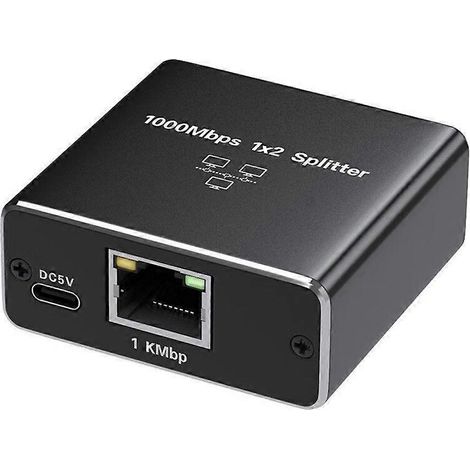 Répartiteur Ethernet Gigabit 1 entrée/2 sorties, connecteur de câble d'extension réseau RJ45 haut débit 1000 Mbps, répartiteur Cat5/5e/6/7/8 (1/5)