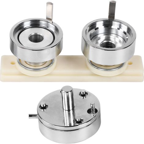 Acouto Aluminium-Knopfform 32 mm, austauschbar – Langlebige Abzeichenform für runde Knöpfe mit 32 mm Durchmesser, tragbar und geeignet für Maschinenbesitzer