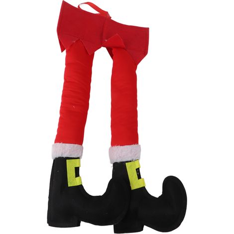 Plüschige Elfenbeine des Weihnachtsmanns mit Schuhen, dekorativer Christbaumschmuck (1/5)