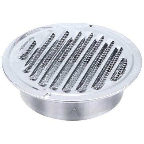 Grille de ventilation murale 180 mm – Acier inoxydable avec filet de protection – Installation facile au mur ou plafond – Soupape ajustable (1/5)