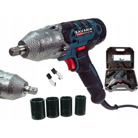 Clé à chocs électrique Bavaria 1/2" 750 Nm 2000 W, coffret et jeu de douilles