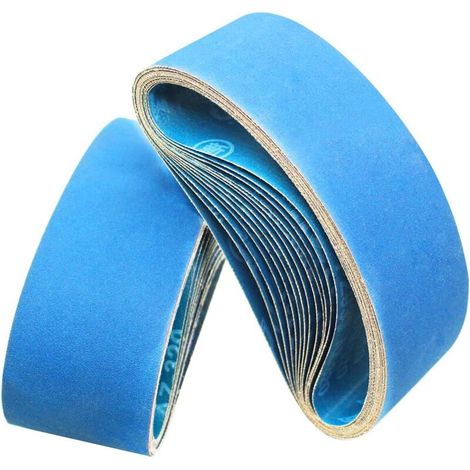 Bande abrasive 76040mm, grain 60 pour ponceuse à bande, pour le découpage, le décapage et le polissage 2 pcs (1/4)