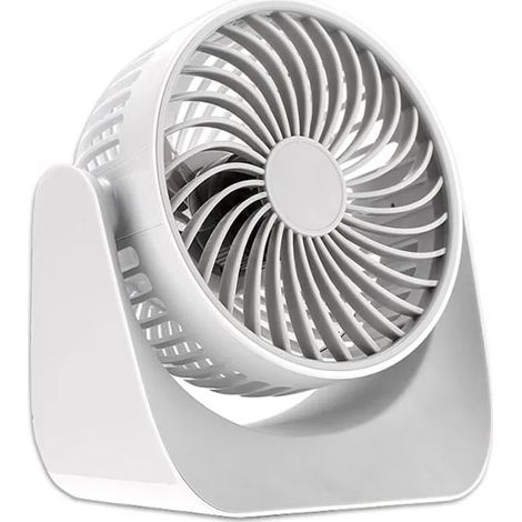 ventilateur de bureau USB, ventilateur silencieux portable, mini ventilateur puissant, 3 Vitesse petit ventilateur table pour La Chambre, bureau, domair,cuisine(Rotation 360°,Alimenté par USB,Blanc) (1/4)