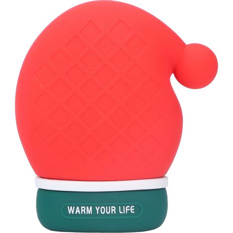 Chauffe-mains en silicone résistant aux fuites d'eau et anti-ébullition, bouteille d'eau chaude avec gants et bonnet de Noël (1/5)