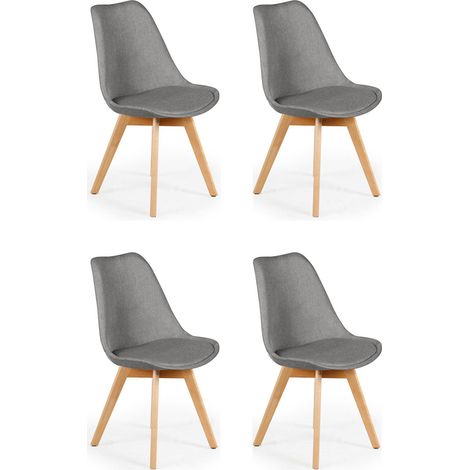 Lot de 4 Chaises Design "Wellington" 79cm Gris (1/4)