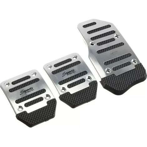 Rutschfestes Pedalset aus Aluminiumlegierung für Kraftfahrzeuge, bestehend aus Brems-, Gas- und Kupplungspedal, Pedalset-Modifikation, universelles Edelstahlmodell. (1/5)
