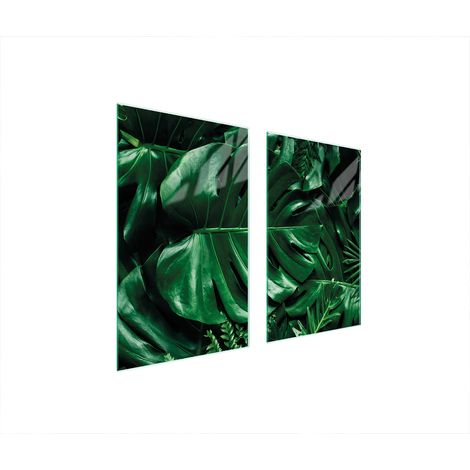 GLASSCHUTZPLATTE FÜR HERD 75x52 MONSTERA (1/5)