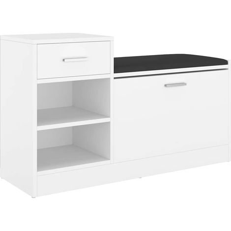 Schuhbank Weiß 94,5x31x57 cm Holzwerkstoff vidaXL (1/5)