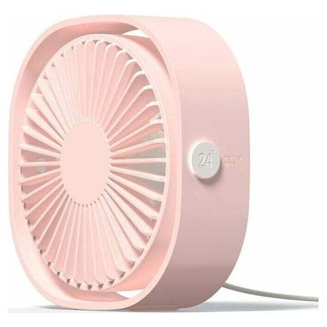 Mini-USB-Ventilator, tragbarer Tischventilator, leiser Schreibtischventilator mit 3 einstellbaren Geschwindigkeiten – Sonnenrosa – Crezuo (1/4)