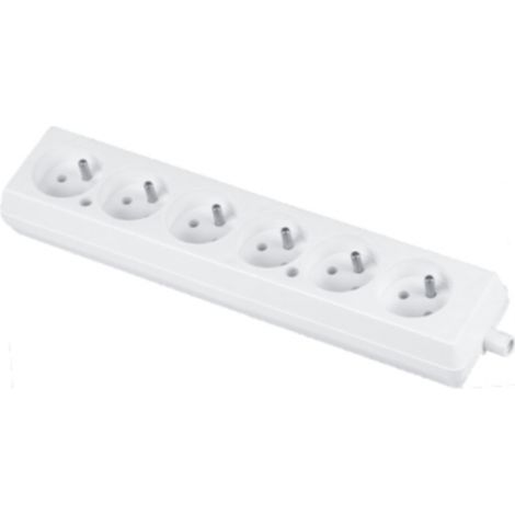 Presa portatile a sei vie 16A 2P+Z 250V bianca GN-670