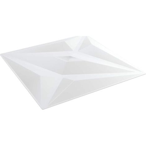 Lot de 12 panneaux muraux blancs en forme d'étoile, 50 x 50 cm, mousse XPS.