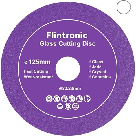 5pcs Disque Coupe Verre, Disque Diamant 125 Carrelage, Disque à Tronçonner Diamant, Disque Carrelage pour Bouteille, Porcelaine, Jade, Granit, Verre(125 x 22,23mm) (1/4)