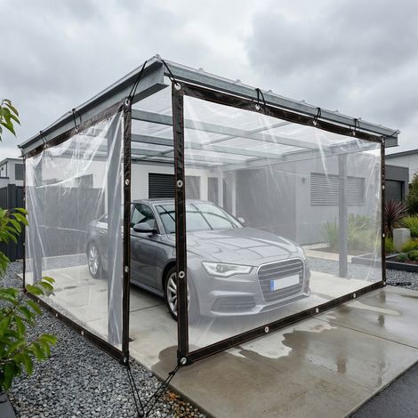 Wolketon 2 teli trasparenti impermeabili con occhielli antiruggine per giardino e terrazza, 2 × 3 m (1/5)