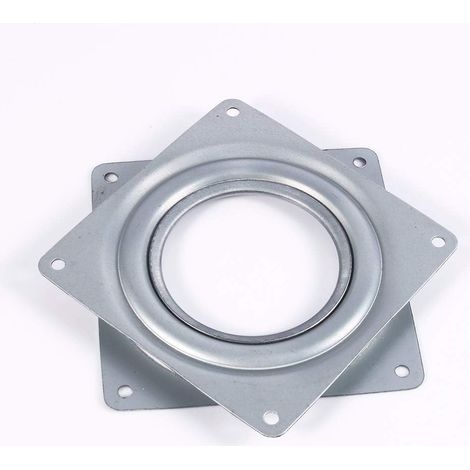 4 Pouces Plaque Pivotante à Roulement à Billes, Plaque Pivotante à Roulement, Rotative en Métal Carré Roulement, Platine Roulement pour Meubles TV Rack Moniteur Ordinateur (1/5)