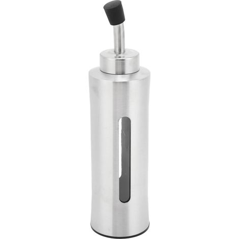 Bouteille Distributrice D'huile d'olive, Burette à Vinaigre en Acier Inoxydable 304 avec Bec Verseur Fenêtre Transparente pour la Cuisine à Domicile Restaurant(F) (1/5)