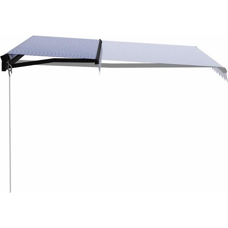 Maison Exclusive - Tenda da Sole Retrattile Manuale 350x250 cm Blu e Bianca