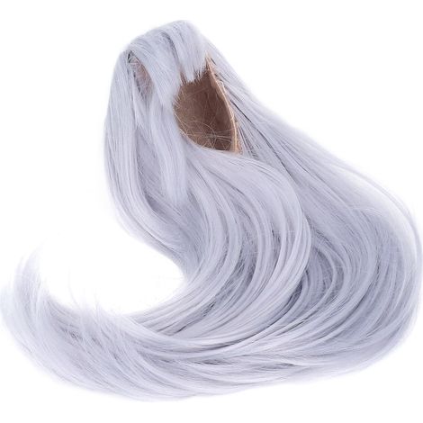 Perruque en Fibre Haute Température pour Poupée 1/3, Cheveux Bouclés Longs Bleu, 8-9 Pouces (1/5)