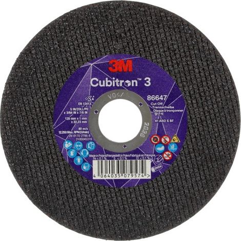 Meule à tronçonner Cubitron III™ - Ø 125 mm - Épaisseur 2 mm - 3M