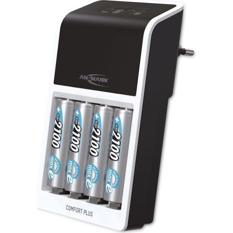 ANSMANN Akku-Ladegerät Comfort Plus + 4× AA 2100mAh (1/2)