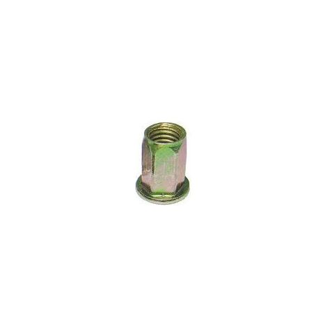Ecrou à sertir Hexagonal Tête plate 9X15.5 M6 Bichromaté-1 pièce