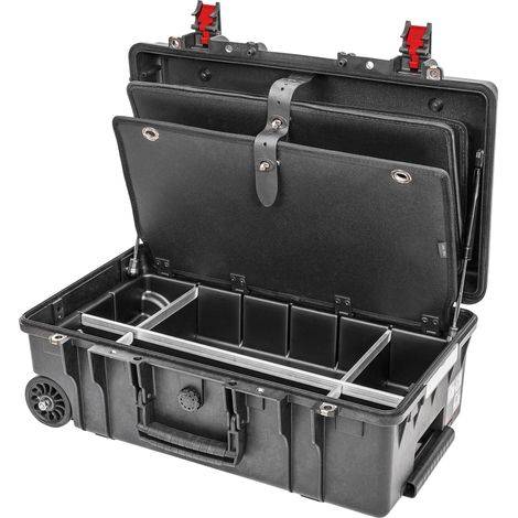 STIER Werkzeugkoffer  Werkzeugtrolley  Werkzeugtafel  Werkzeugkiste Premium-Ausführung mit Rollen und Teleskopgriff, flugtauglich, leer  unbestückt, MADE IN EUROPE