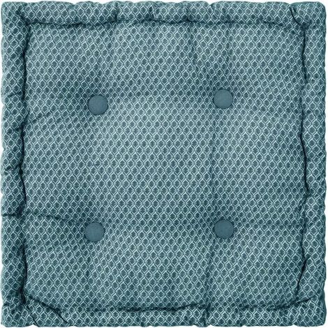 Coussin de sol Otto 40 x 40 x 8 cm Atmosphéra - Bleu canard