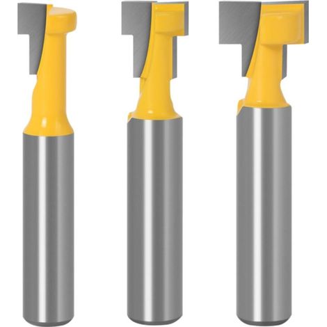 Set di 3 frese a T, gambo da 8 mm, fresa a T per legno, lama per fresa per legno. (1/5)