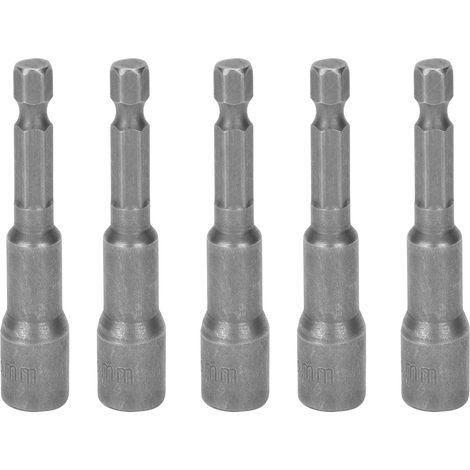 5Pcs Embout Hexagonal Magnétique Adaptateur Tournevis à Douille Outils de Réparation Démontage 65x1/4x8.0
