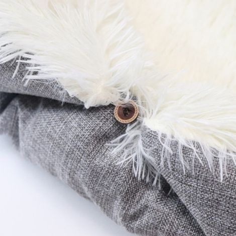 Matelas Doudou Chauffant pour Chat - Coussin Moelleux Hiver Chien et Chat - Tapis Plush Double Usage
