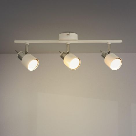 Plafonnier Série White 3 spots GU10, pour usage en intérieur sec IP20, convient pour salle de bain, salon, chambre et cuisine (Ampoule non incluse) (1/5)