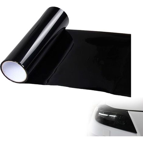 Autofenster-Tönungsfolie, Scheinwerfer-Tönungsfolie, Scheinwerferfolie, Transparente Vinyl-Tönungsfolie zum Aufkleben für Auto-Rückleuchten und Nebelscheinwerfer (Dunkelschwarz, 30 x 120 cm) (1/5)