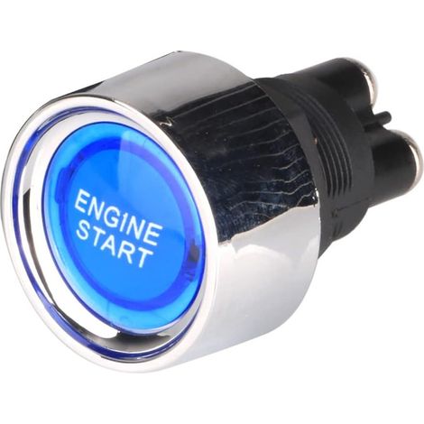 12V-24V/50A Interrupteur d'allumage Universel SPST, Bouton d'arrêt de Démarrage du Moteur de Voiture LED, Interrupteur de Démarrage Momentané pour Voiture Camion Bateau RV ATV (Bleu) (1/5)