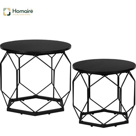 Schwarzer Gartentisch aus Metall 50 x 50 x 45 cm HOMAIRE (1/5)