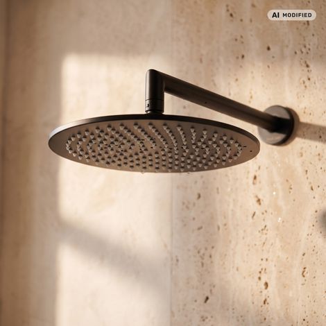 Douche de tête PaulGurkes 30 cm avec bras de douche en métal noir mat (1/5)