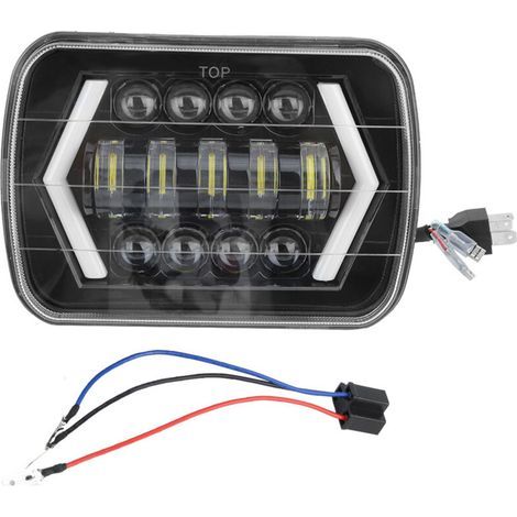 Phare LED carré 7 pouces 300 W pour Jeep Wrangler – boîtier aluminium résistant, haute luminosité, livré à l’unité (1/5)