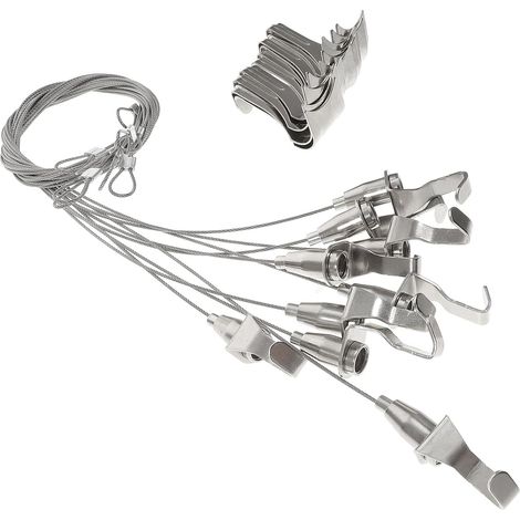 Lot de 10 fils suspension réglables pour tableaux, avec câble en (1/5)