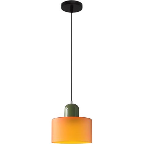 Suspension Verre Coloré Petite Moderne pour Chambre Îlot de Cuisine Salon Couloir Salle à Manger Luminaire (Orange) (1/5)