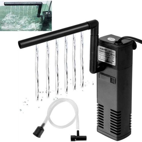 YMYNY Filtre Intérieur pour Aquarium 20L-60L, 4W 600L/H Réglable Pompe Filtre Interne avec Éponges Filtrantes pour Aquarium